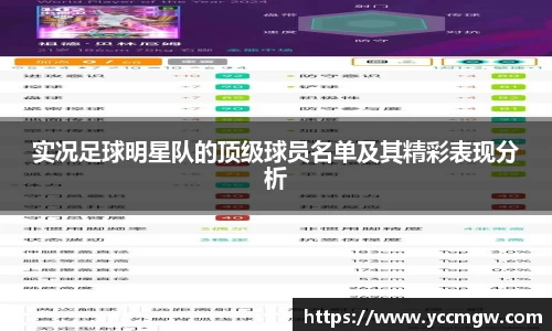 实况足球明星队的顶级球员名单及其精彩表现分析